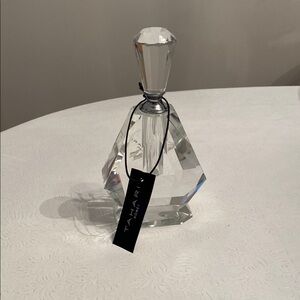 Tahari Crystal Perfume Bottle with Silver Accents
